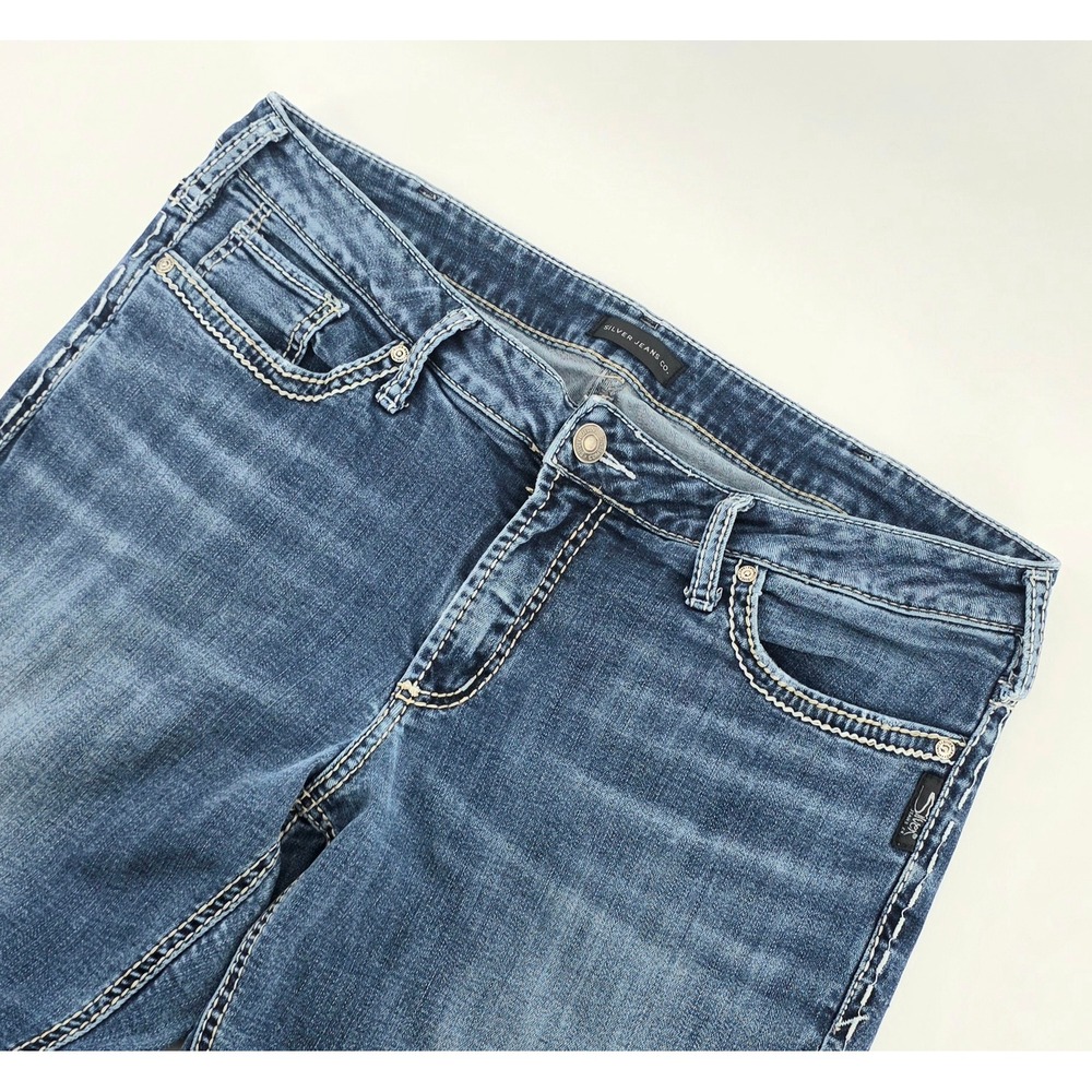 Silver Jeans Co Women Size 16 L31 Suki Bootcut Western Denim Medium Wash Pants